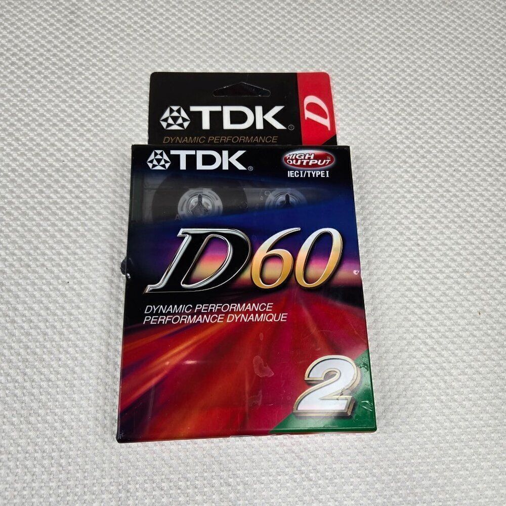 TDK D60 Dynamic Performance Audio Cassette Tapes 2 Pack